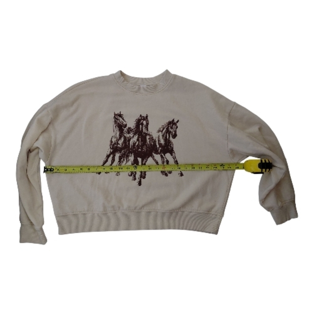 Joe Fresh Cream Sweatshirt with Horse Design - Picture 2 of 7
